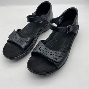 Revere Tuscany Sandal Size 10 Black Laser-cut Leather Comfort Shoe